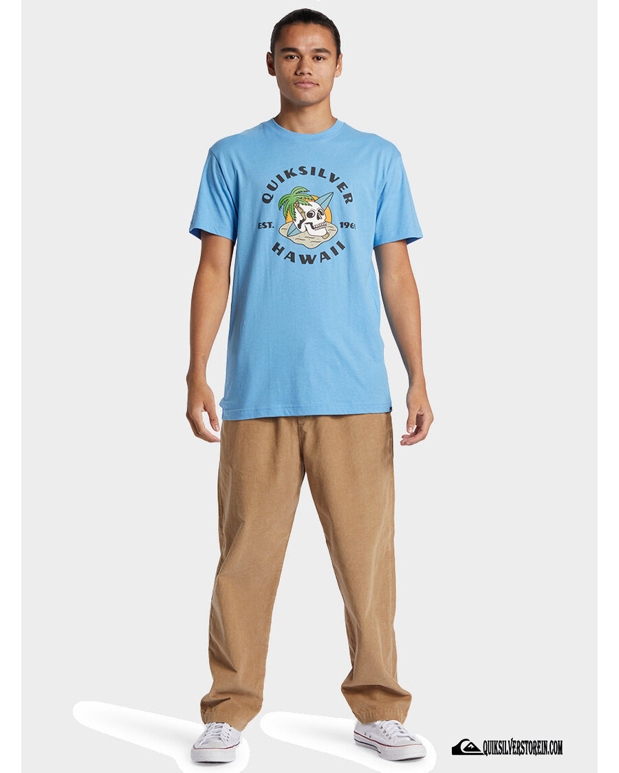 Quiksilver Hawaii Palme Og Hodeskalle T-skjorte - Asurblå