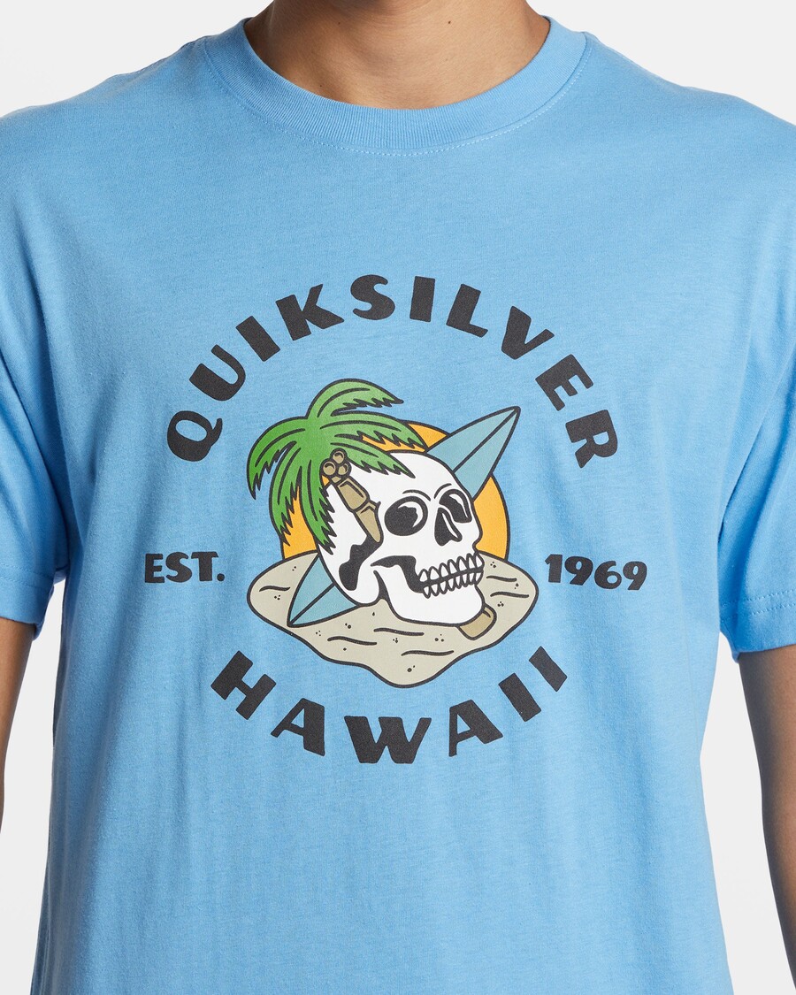 Quiksilver Hawaii Palme Og Hodeskalle T-skjorte - Asurblå