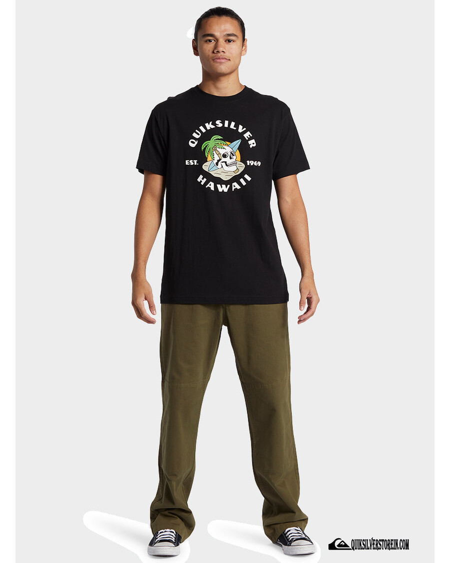 Quiksilver Hawaii Tričko Palm And Skull - černé