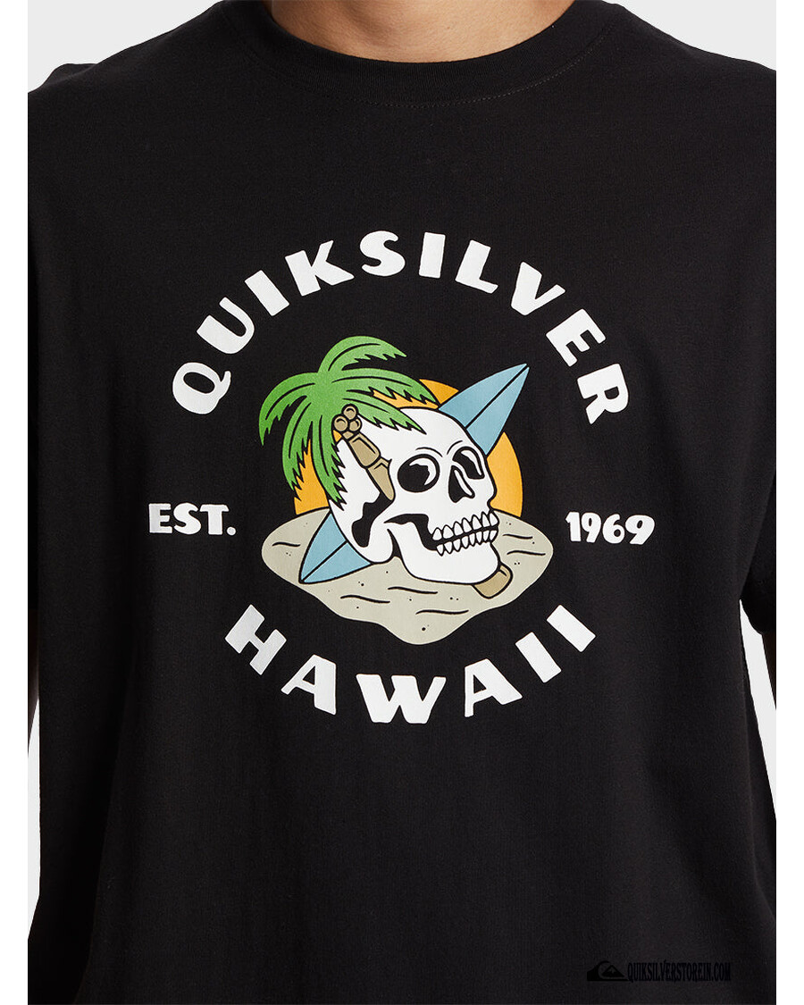 Quiksilver Hawaii Tričko Palm And Skull - černé