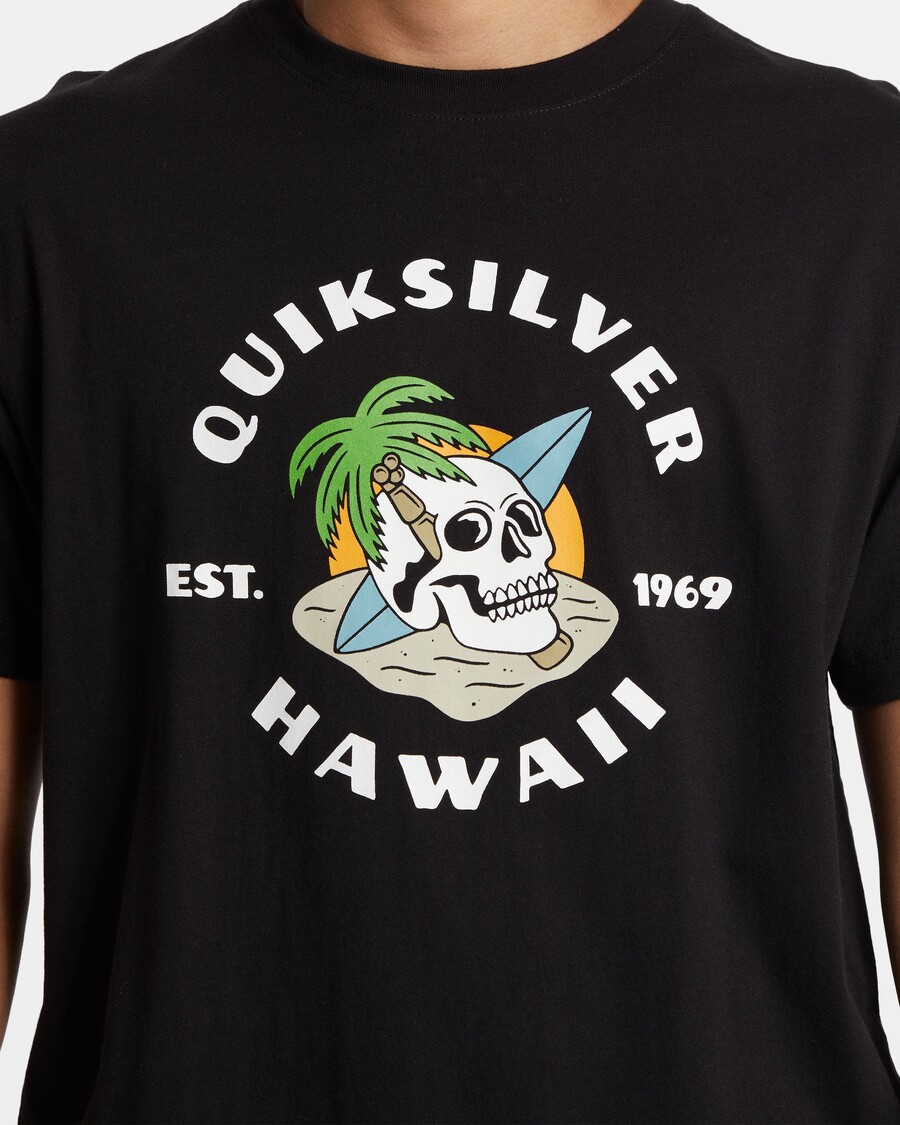 Quiksilver Hawaii Tričko Palm And Skull - černé