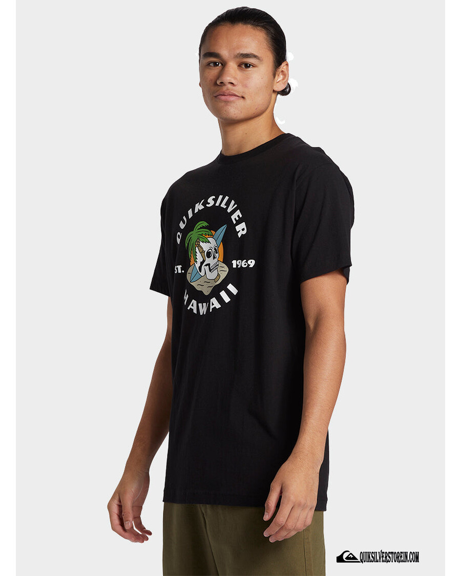 Quiksilver Hawaii Tričko Palm And Skull - černé