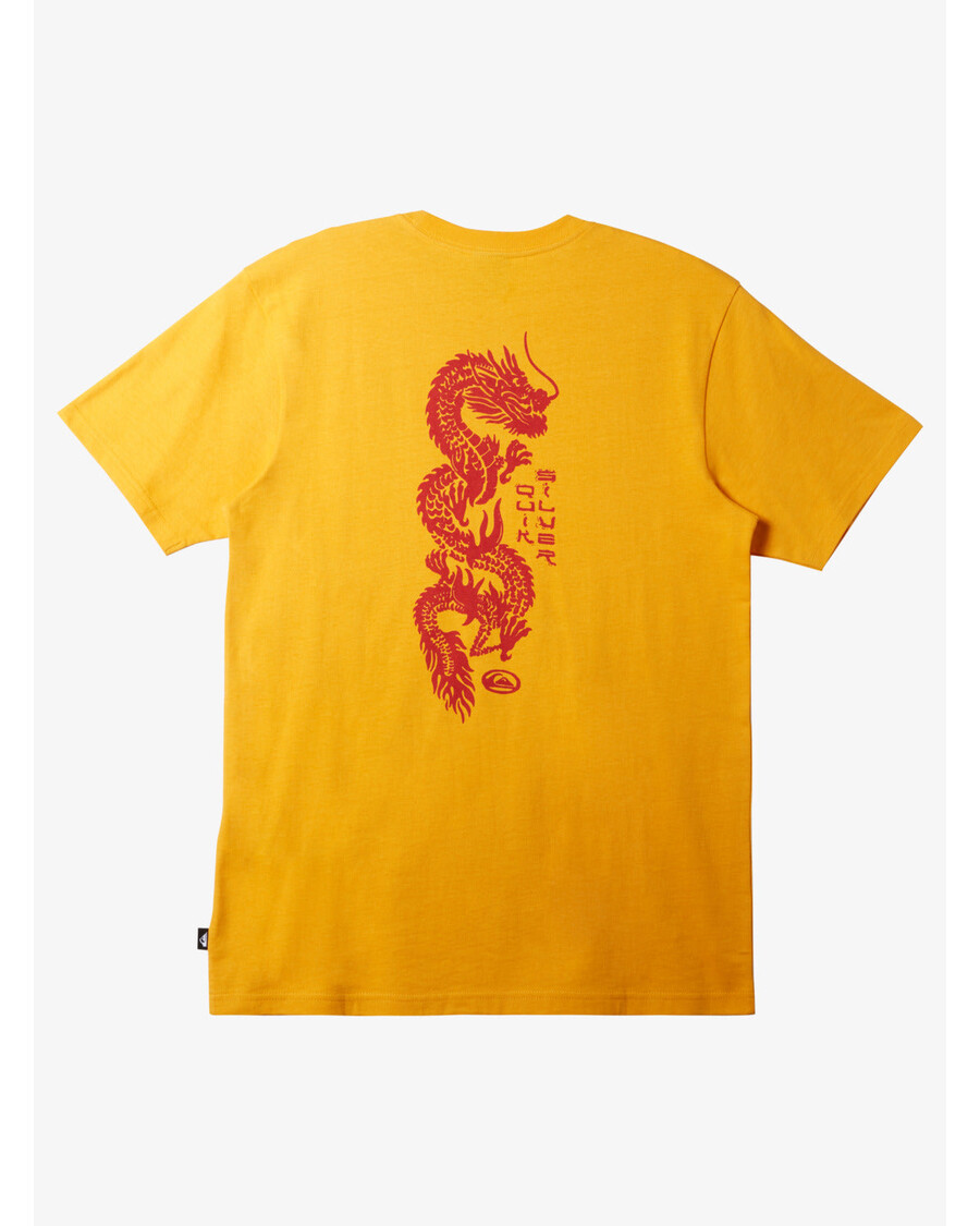 μπλουζάκι Quicksilver Dragon Fist - λαμπερό κίτρινο