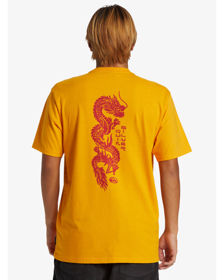 μπλουζάκι Quicksilver Dragon Fist - λαμπερό κίτρινο