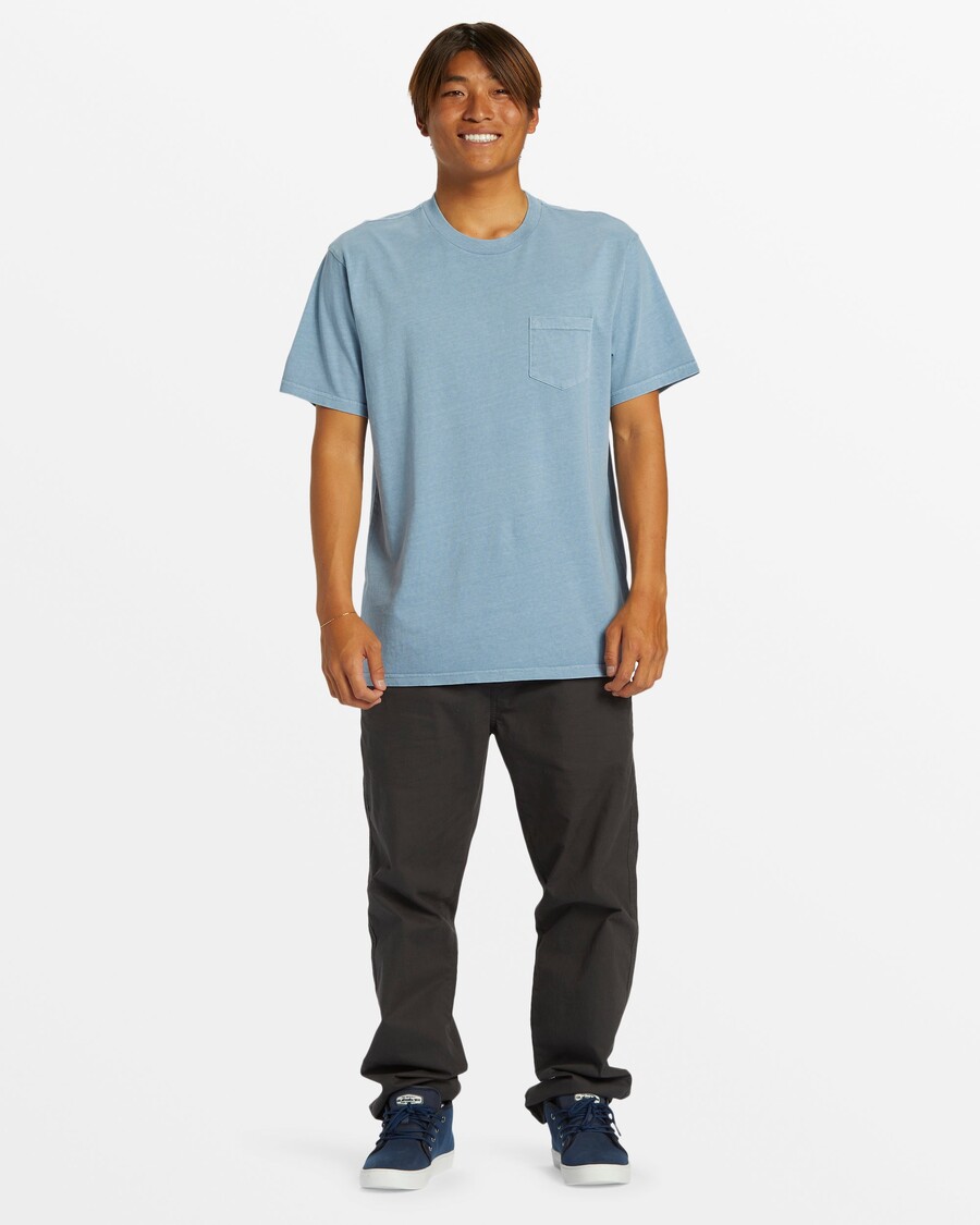 Quik Silver Salt Water Pocket Tee T-Shirt - Blue Shadow