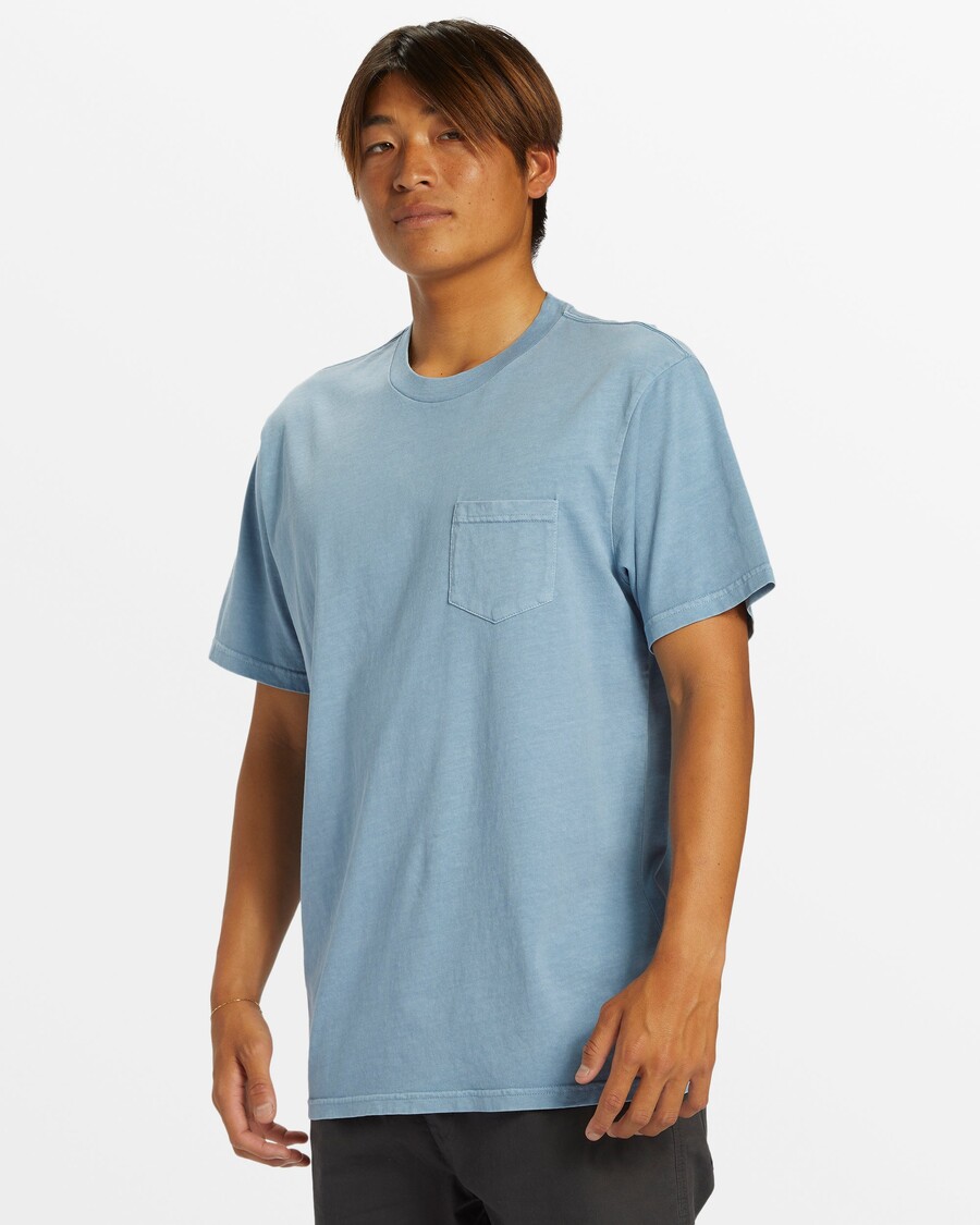 Quik Silver Salt Water Pocket Tee T-Shirt - Blue Shadow