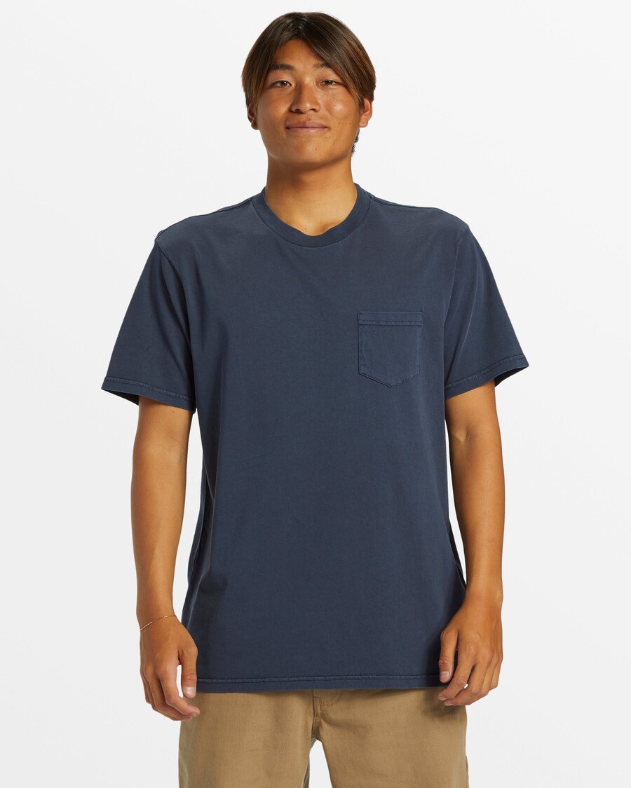 T-shirt με τσέπη με θαλασσινό νερό Quiksilver - σκούρο ναυτικό