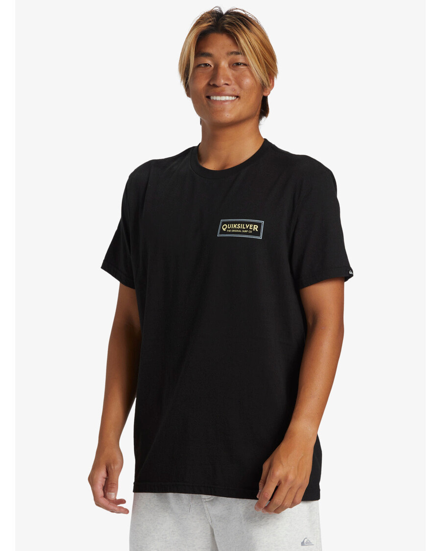 куиксилвер мајица са знаком за сурфовање - црна