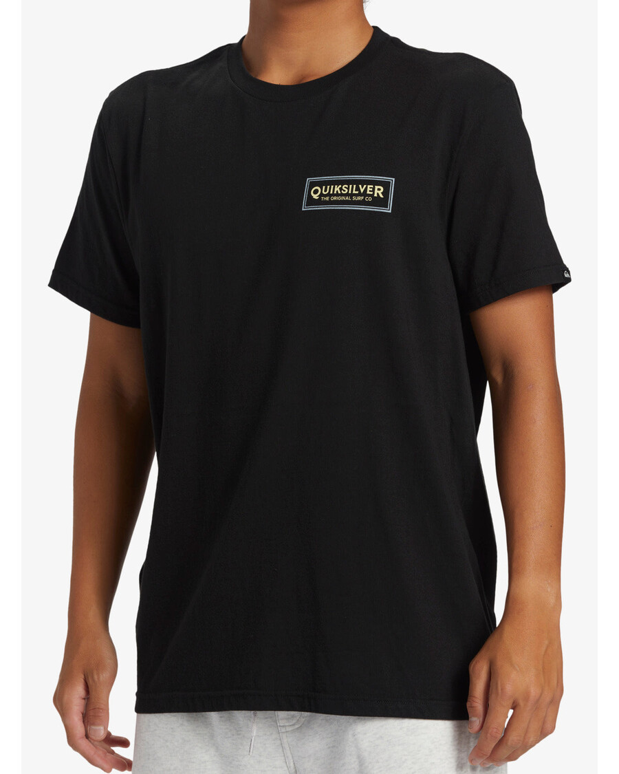 куиксилвер мајица са знаком за сурфовање - црна