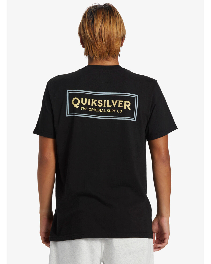 куиксилвер мајица са знаком за сурфовање - црна
