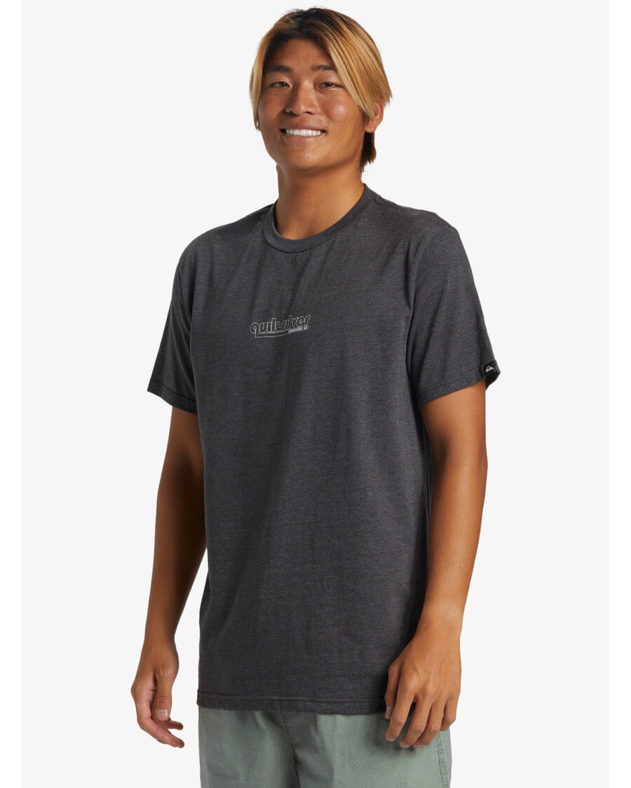 Ασημένιο μπλουζάκι με αυτοκόλλητα Quik - κάρβουνο