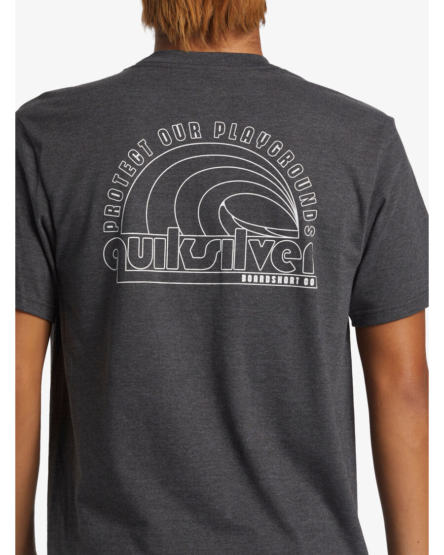 Ασημένιο μπλουζάκι με αυτοκόλλητα Quik - κάρβουνο