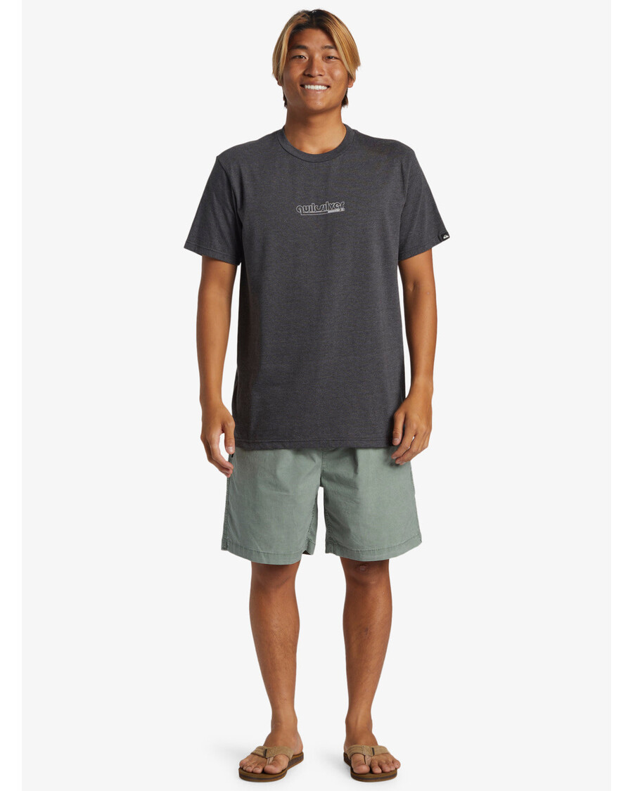 Ασημένιο μπλουζάκι με αυτοκόλλητα Quik - κάρβουνο