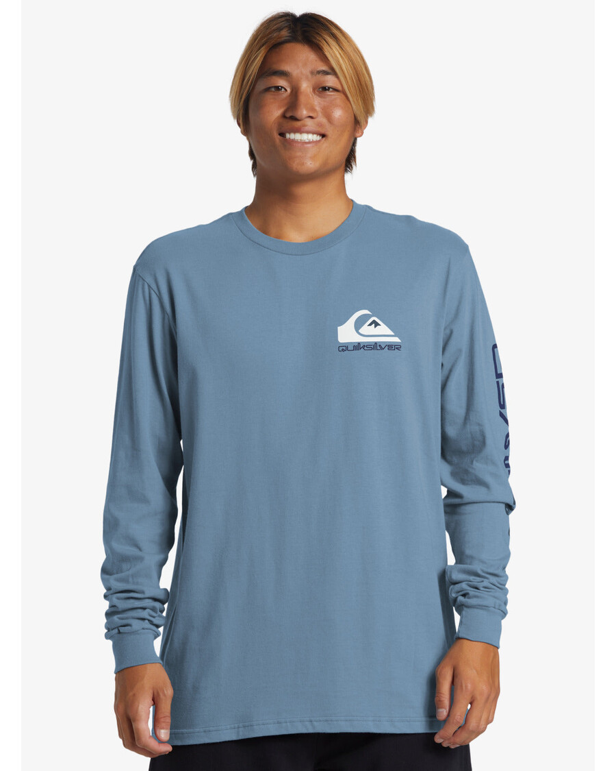 Quiksilver Comp Logo Tričko S Dlhým Rukávom - Modrý Tieň