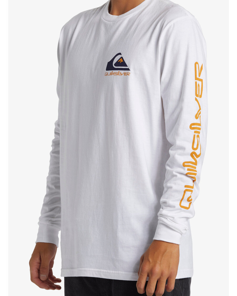 куиксилвер цомп лого мајица дугих рукава - бела