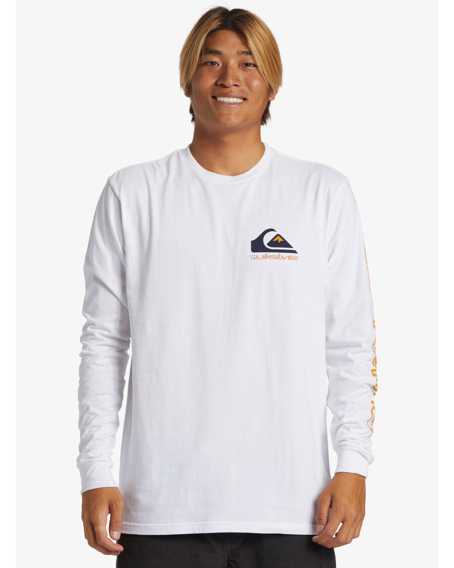 μακρυμάνικο μπλουζάκι με λογότυπο Quiksilver Comp - λευκό