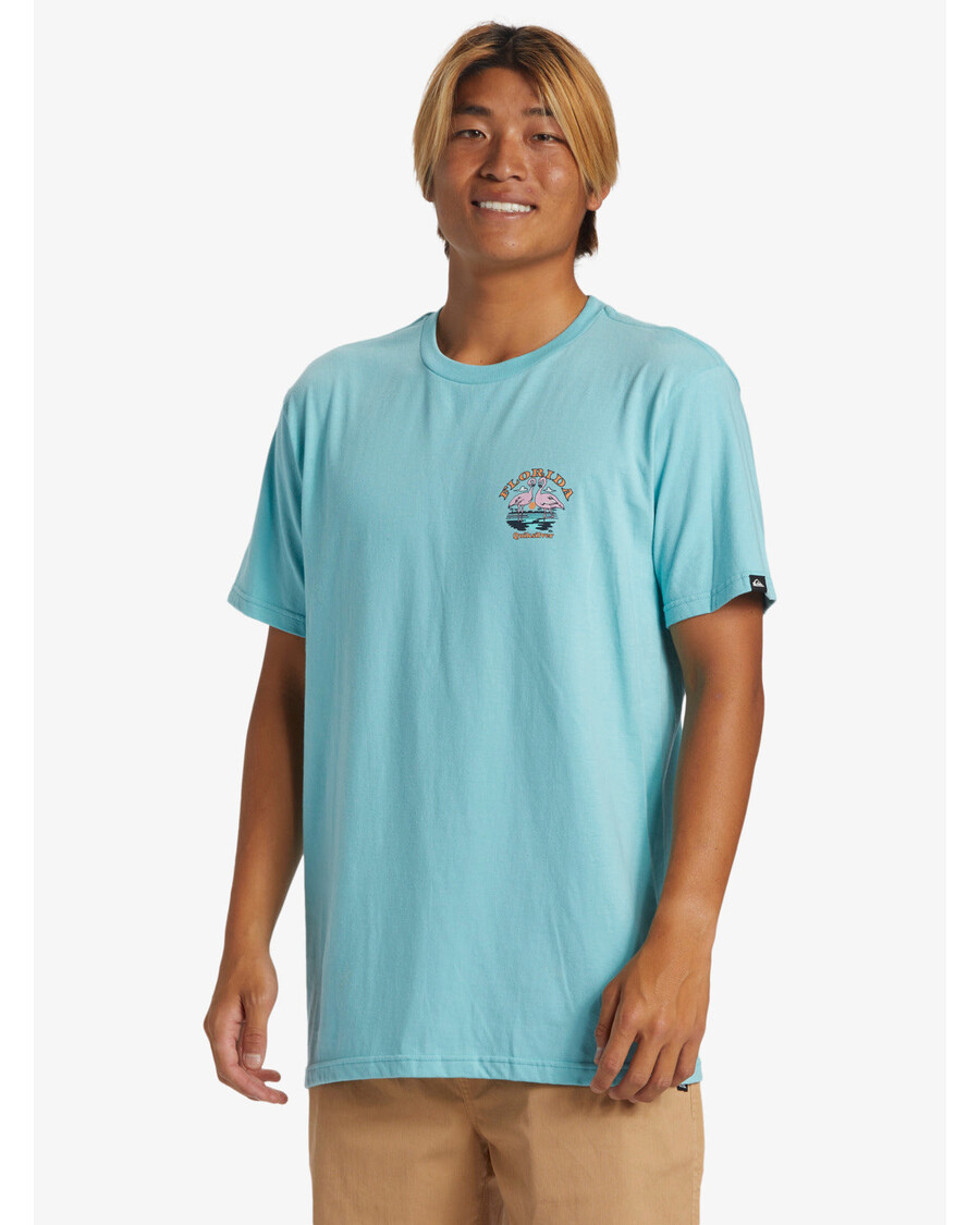 クイックシルバー フロリダ フラミンゴ カントリー T シャツ - マリンブルー
