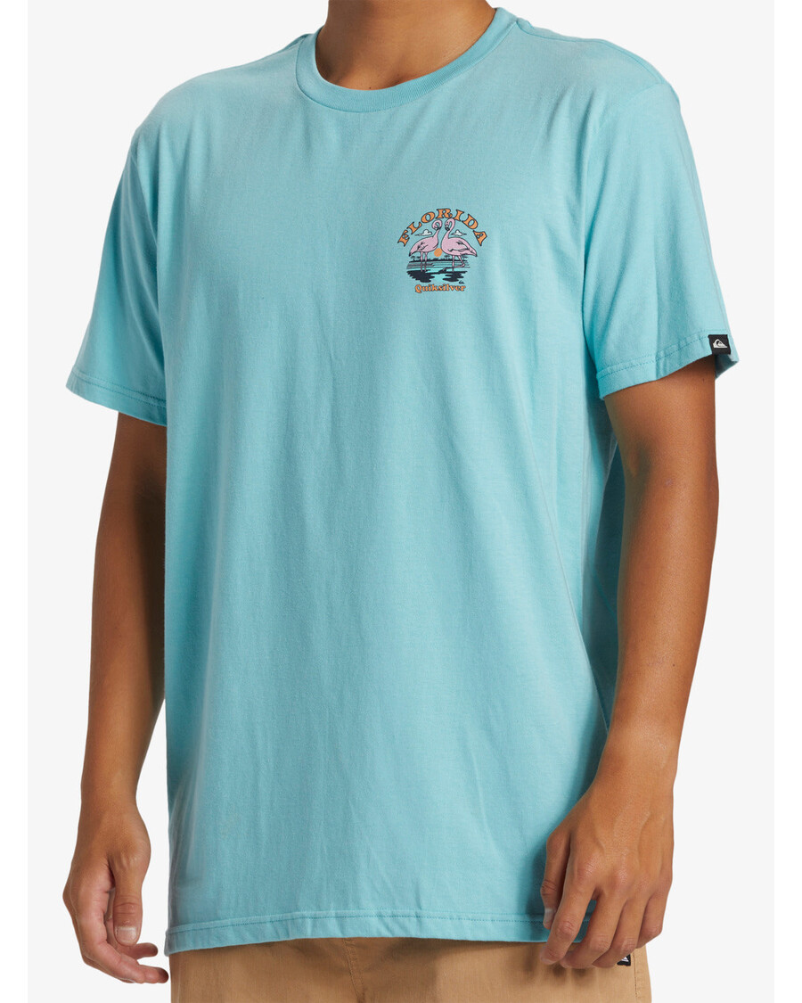 クイックシルバー フロリダ フラミンゴ カントリー T シャツ - マリンブルー