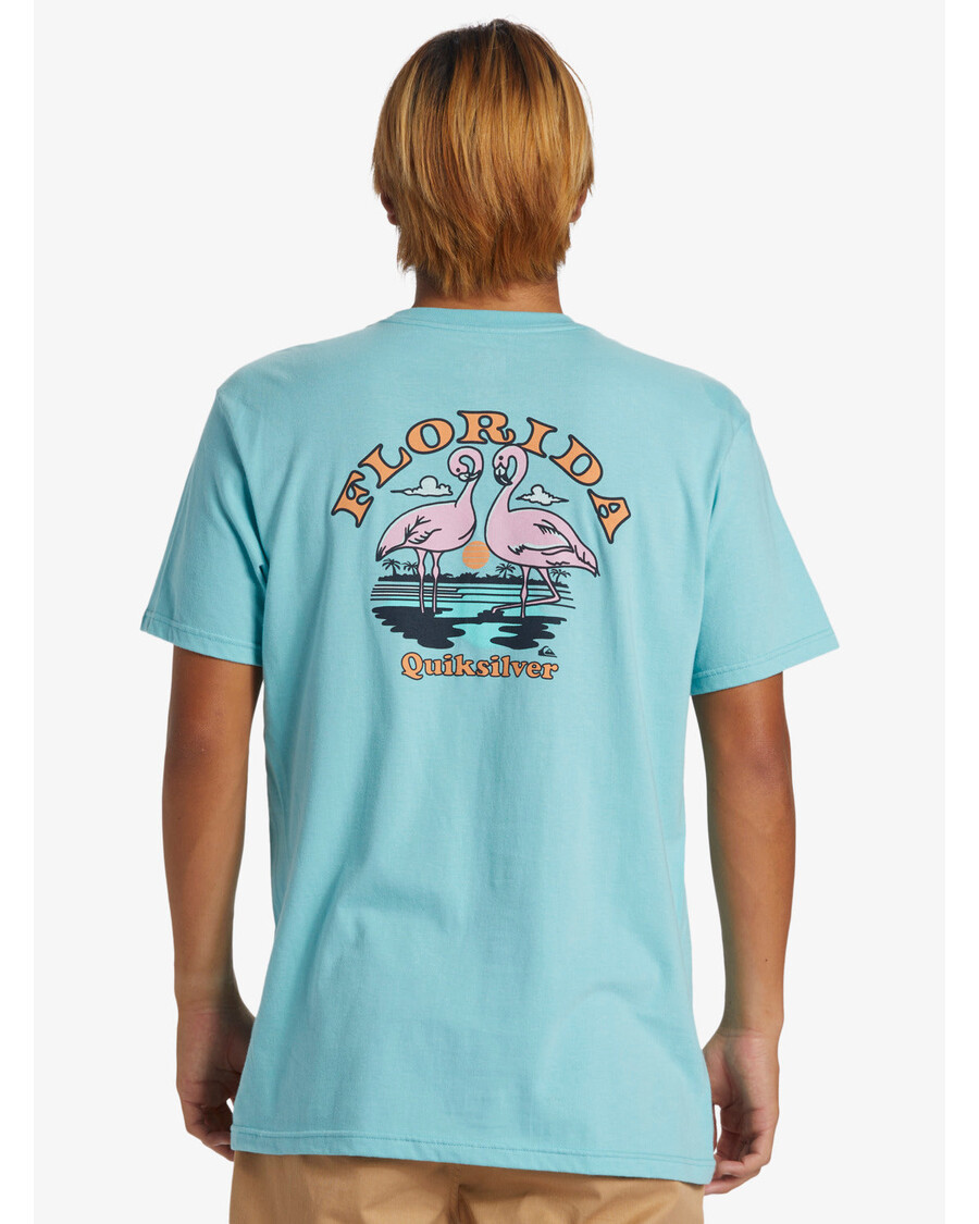 クイックシルバー フロリダ フラミンゴ カントリー T シャツ - マリンブルー