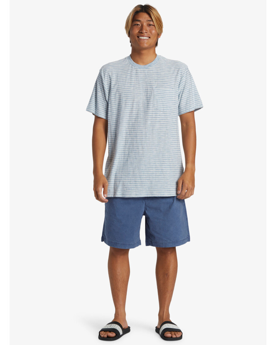 Quik ασημί Kentin κοντομάνικο τσεπάκι Crew λαιμόκοψη - μπλε σκιά Kentin Ss