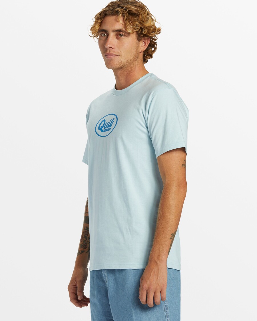 Quik Silver Speedy Script T-Shirt - Winter Sky