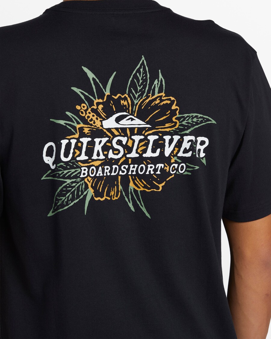 Quik Srebrna Koszulka Z Hibiskusem -