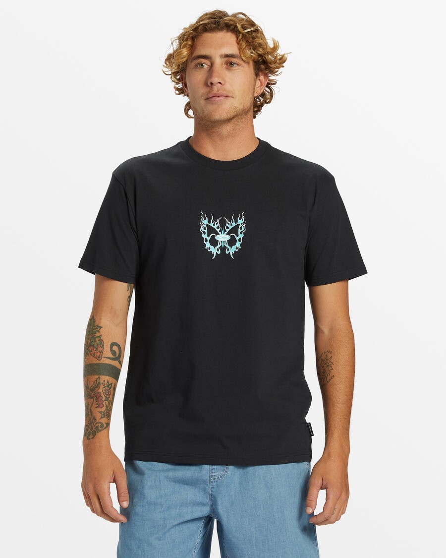 T-shirt Quik ασημί πεταλούδα Moe -