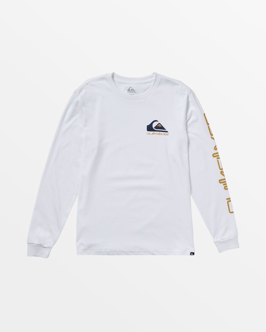 μακρυμάνικο μπλουζάκι με λογότυπο Quiksilver Comp - λευκό