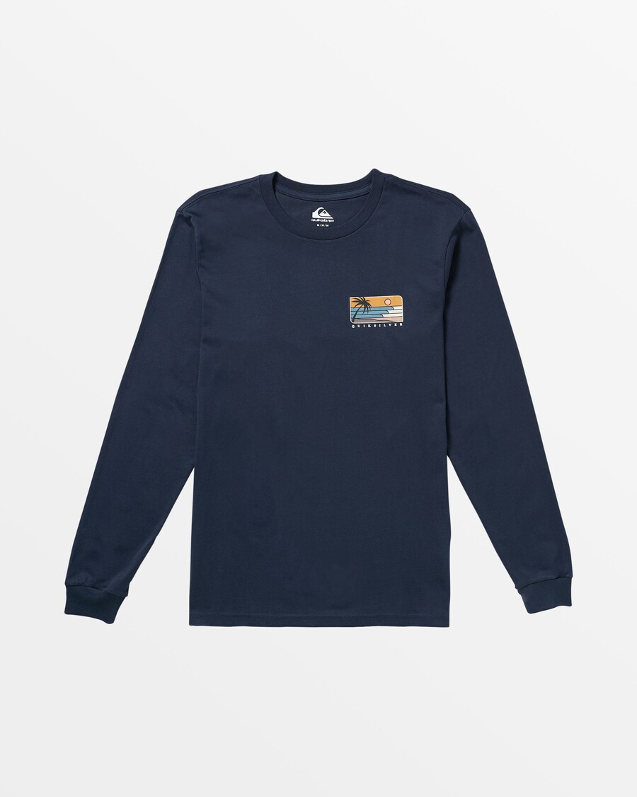 μακρυμάνικο μπλουζάκι Quik ασημί γραμμή - σκούρο ναυτικό