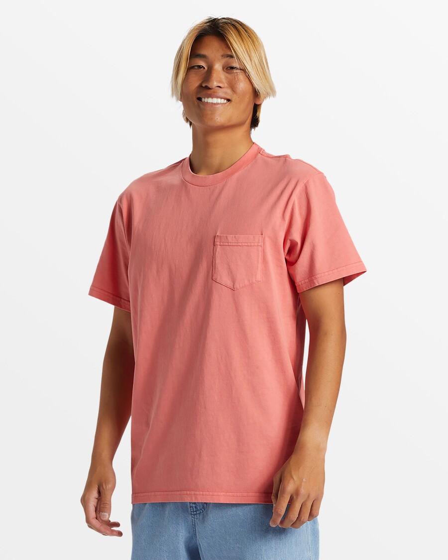 Quik Silver Salt Water Pocket Tee T-Shirt - Spiced Coral