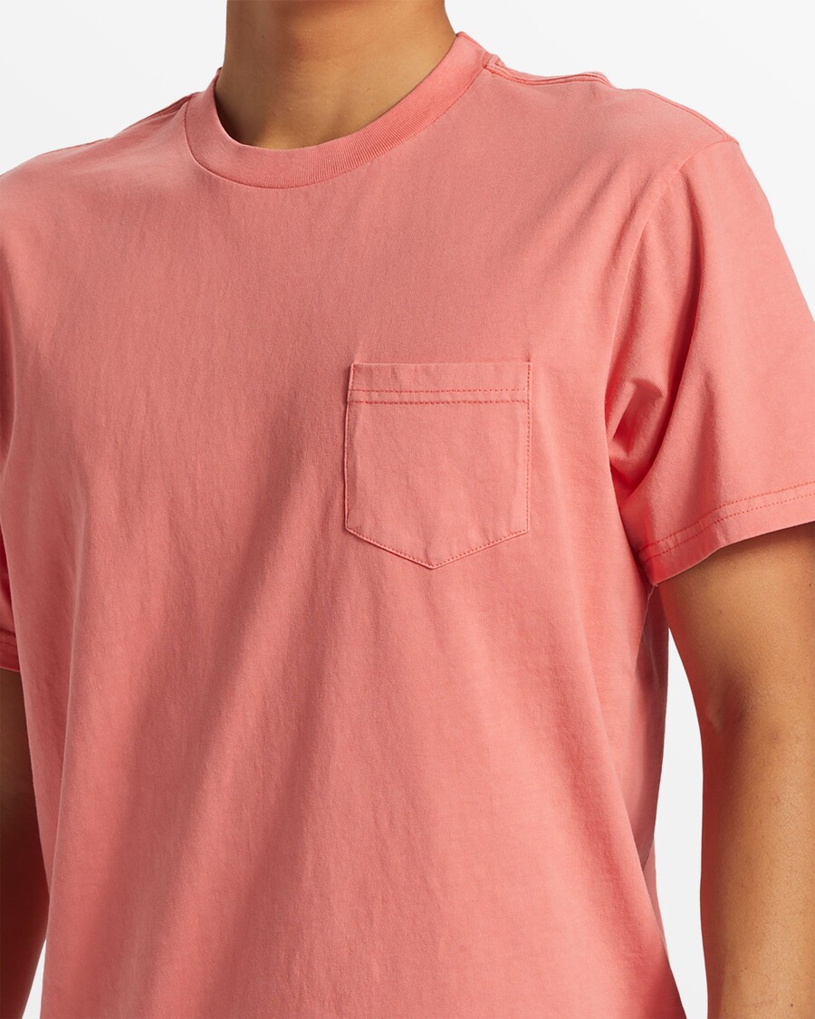 Quik Silver Salt Water Pocket Tee T-Shirt - Spiced Coral