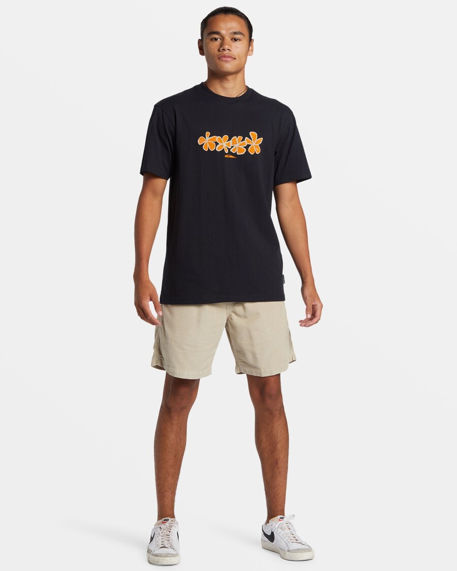 Quik Silver Four Flowers T-Shirt - Black