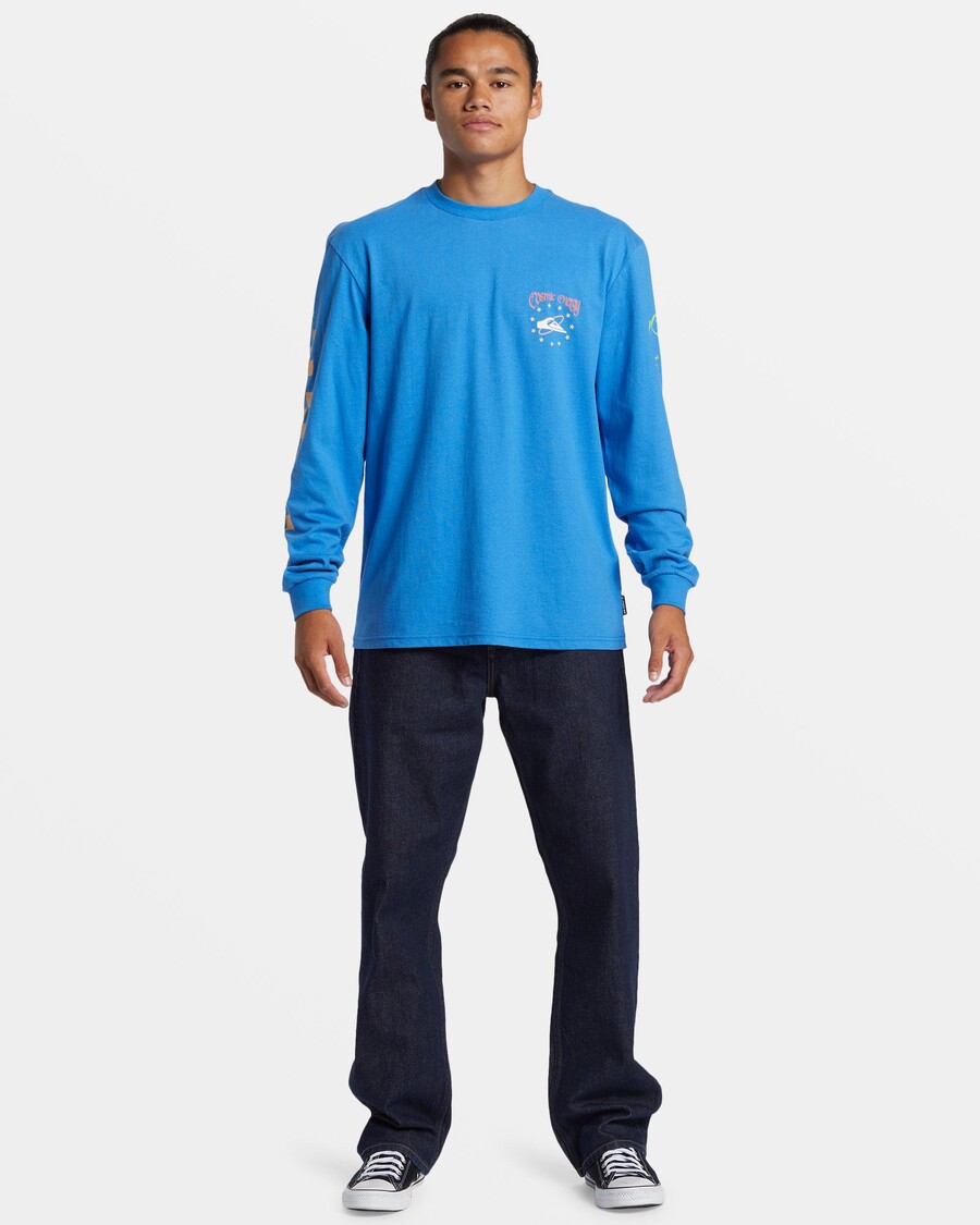 Quik Silver Cosmic Long Sleeve T-Shirt - Nebulas Blue
