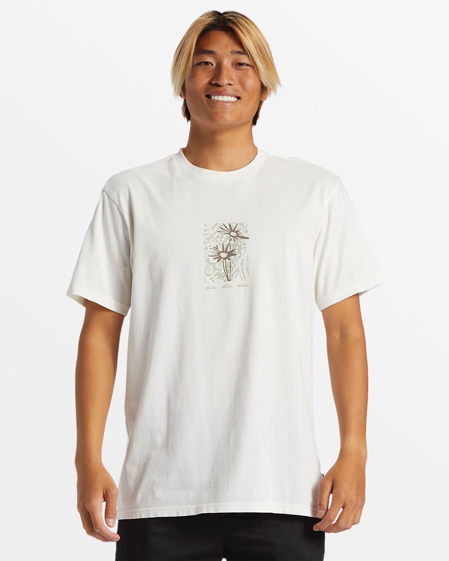 T-shirt Quiksilver Crazy μαργαρίτες - γαρδένια