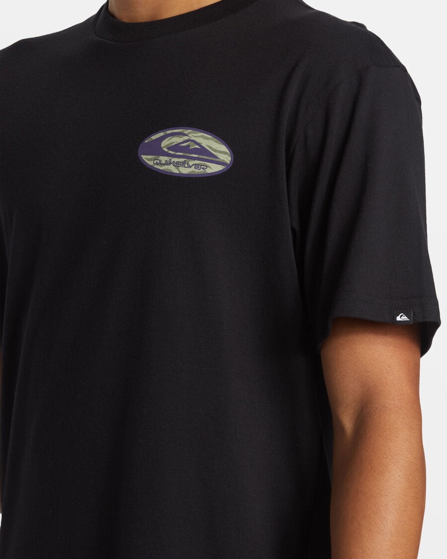 Quik Strieborné Retro Link Tričko - čierne