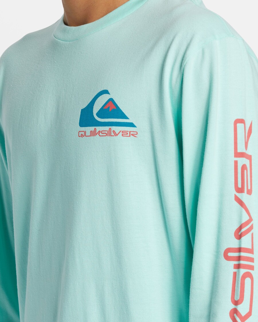 Quik Silver Comp Logo Long Sleeve T-Shirt - Beach Glass