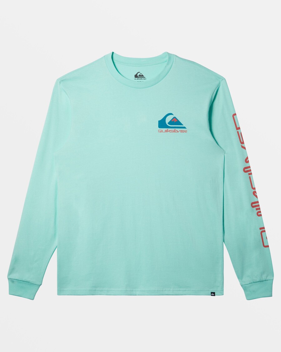 Quik Silver Comp Logo Long Sleeve T-Shirt - Beach Glass