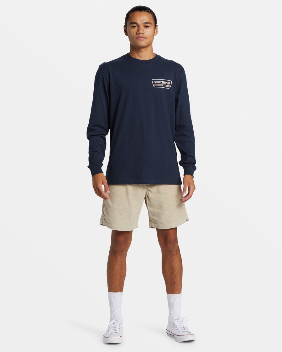 μακρυμάνικο μπλουζάκι Quik ασημί σειρά ζωής - σκούρο ναυτικό