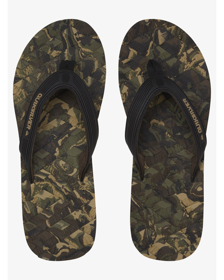 массажные шлепанцы Quiksilver - черный/зеленый/черный