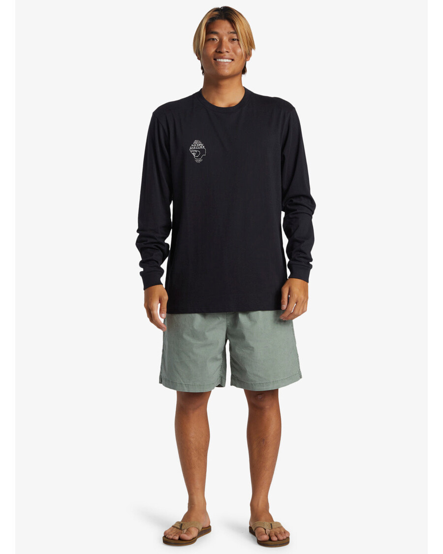 Quik ασημί κενό καμβάς Alex Kopps μακρυμάνικο μπλουζάκι κονσέρβας - μαύρο