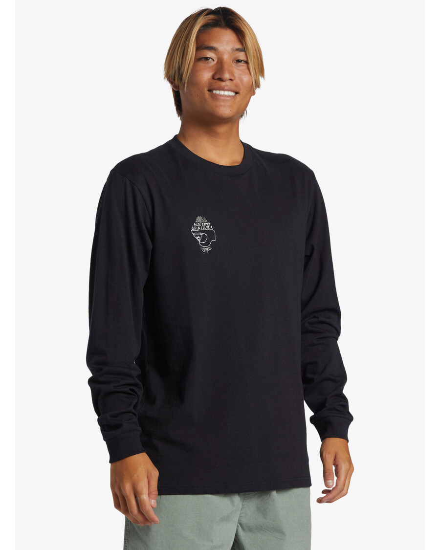 Quik ασημί κενό καμβάς Alex Kopps μακρυμάνικο μπλουζάκι κονσέρβας - μαύρο