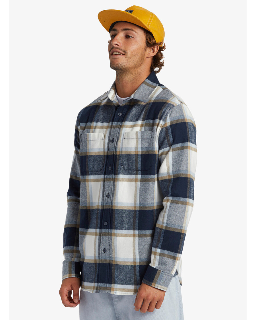 Quik Silver DNA Flannel Long Sleeve Top - Dark Navy DNA Flannel