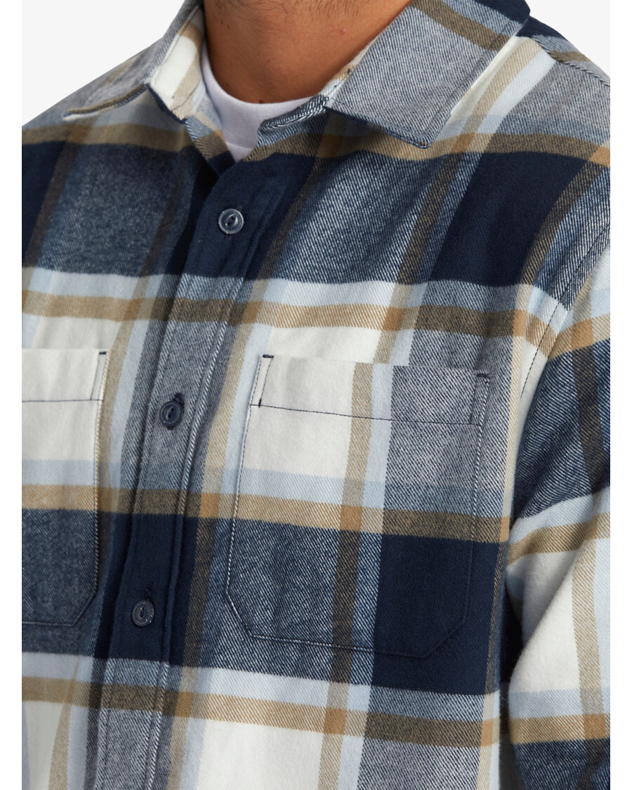 Quik Silver DNA Flannel Long Sleeve Top - Dark Navy DNA Flannel