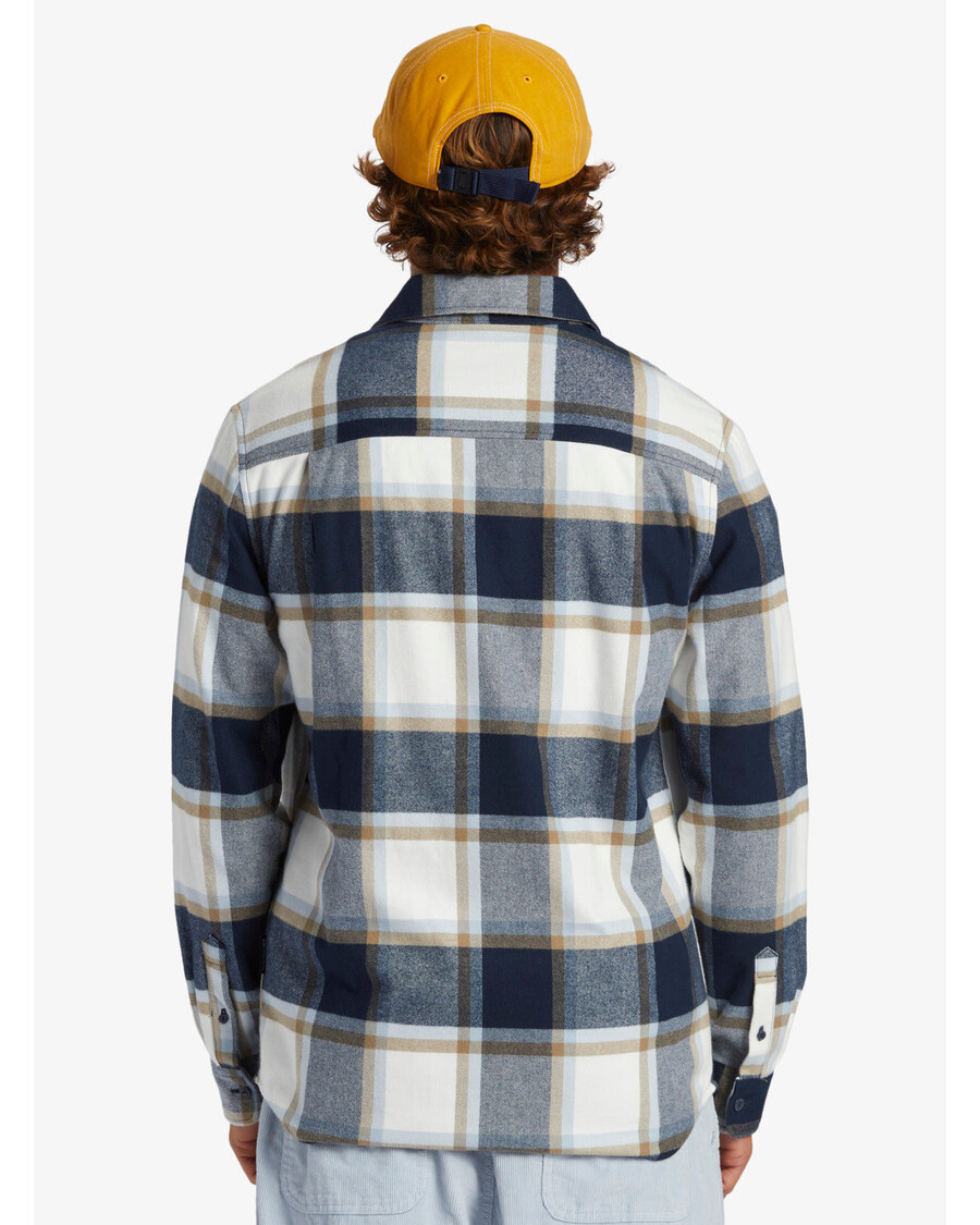 Quik Silver DNA Flannel Long Sleeve Top - Dark Navy DNA Flannel