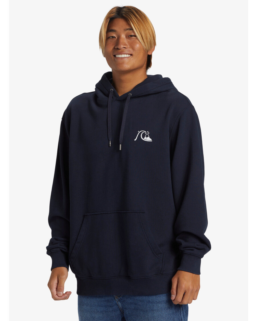 Mikina S Kapucí Quiksilver Dna Bubble Logo - Dark Navy