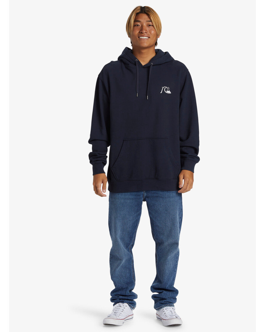 Mikina S Kapucí Quiksilver Dna Bubble Logo - Dark Navy