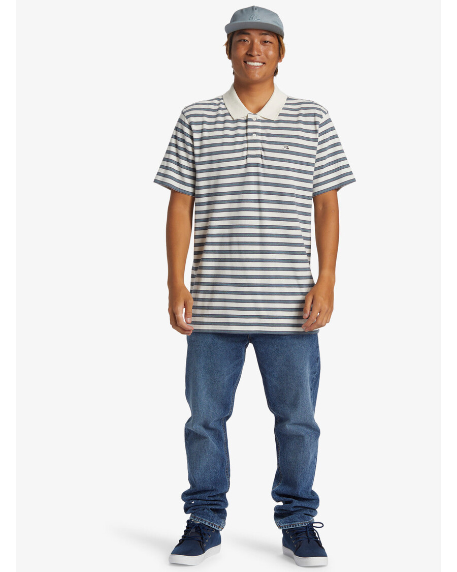 куиксилвер дна поло црев нецк топ - снежно бели дна поло пикуе