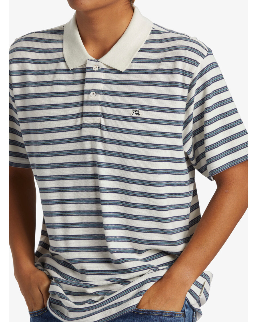 куиксилвер дна поло црев нецк топ - снежно бели дна поло пикуе