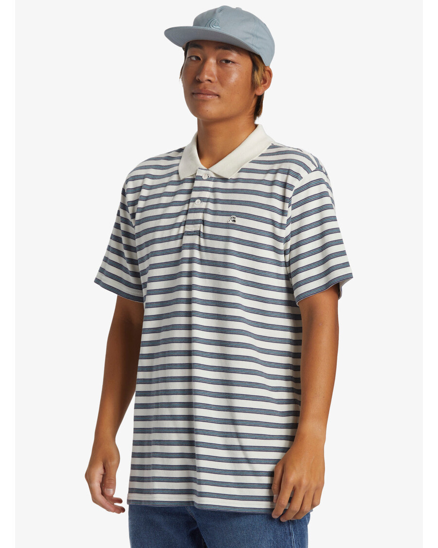 куиксилвер дна поло црев нецк топ - снежно бели дна поло пикуе