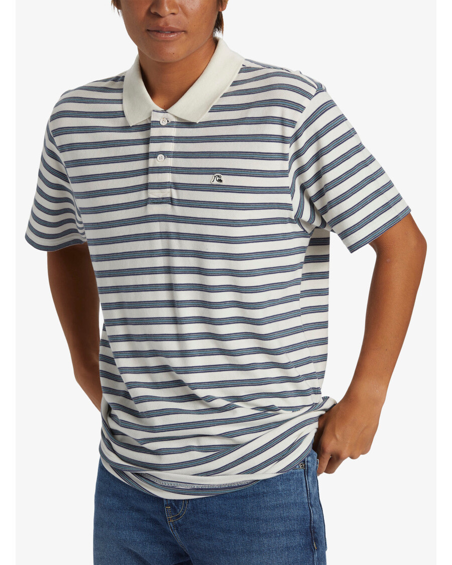 куиксилвер дна поло црев нецк топ - снежно бели дна поло пикуе